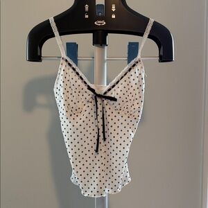 Cotton Candy Black and White Polka Dot Cami